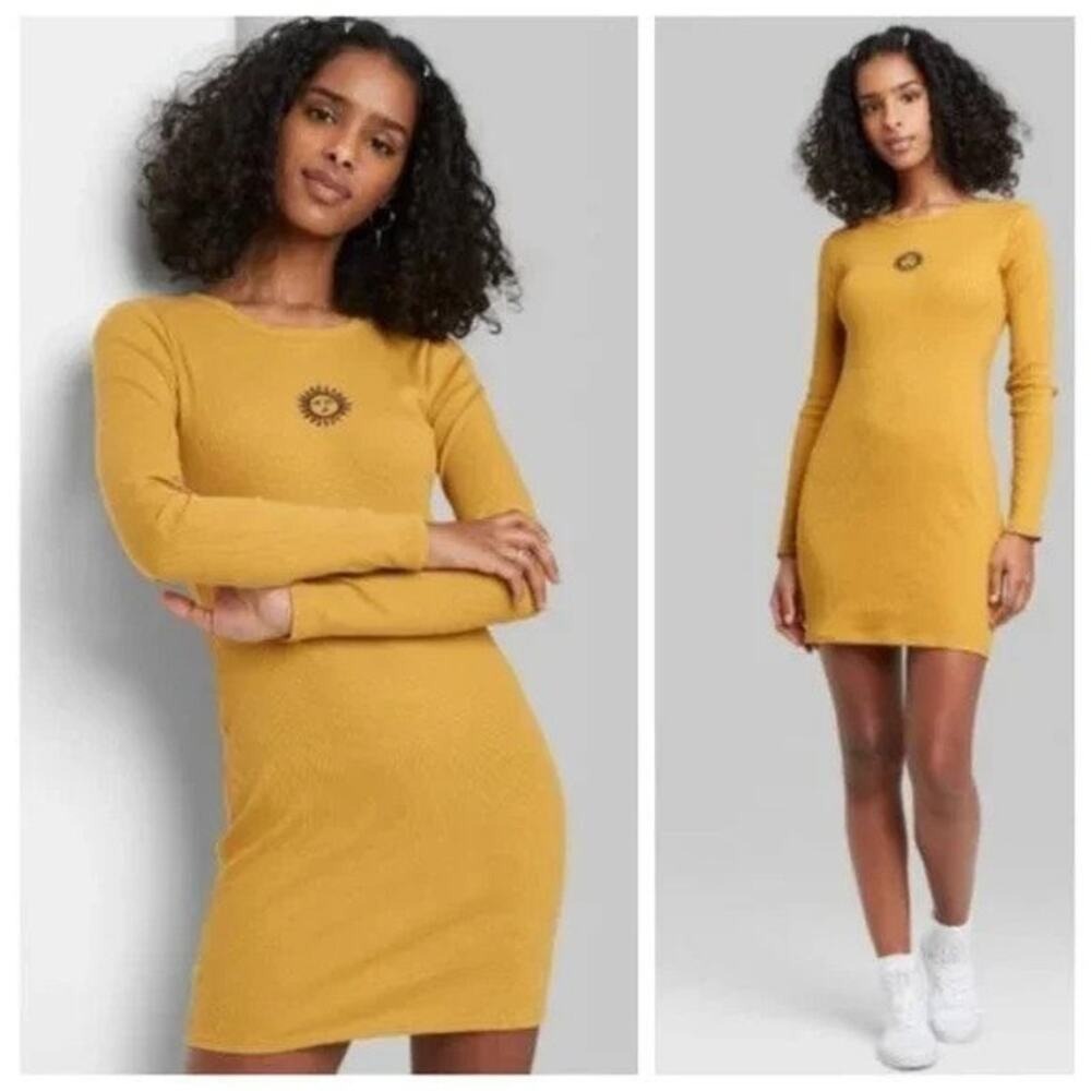 Wild Fable‎ Ribbed Long Sleeve Bodycon Sun Dress XS